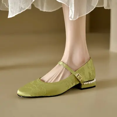 CHIKO Hana Square Toe Block Heels Mary Jane Shoes