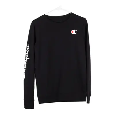 Bootleg Champion Sweatshirt - Small Black Cotton Blend