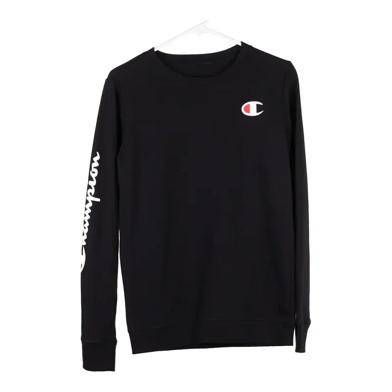Bootleg Champion Sweatshirt - Small Black Cotton Blend
