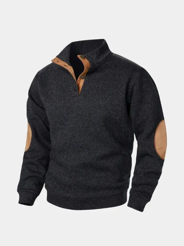 Men's Heritage Elbow Patch High Collar Pullover S-3XL — Cross & Crown