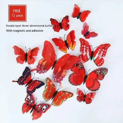Creative Home Decorative Wall Sticker | Color: Red Double Layers