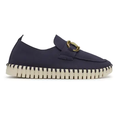 Ilse Jacobsen Tulip 3874 Textile Women's Slip On Shoes - Navy - Size:US 9 Women