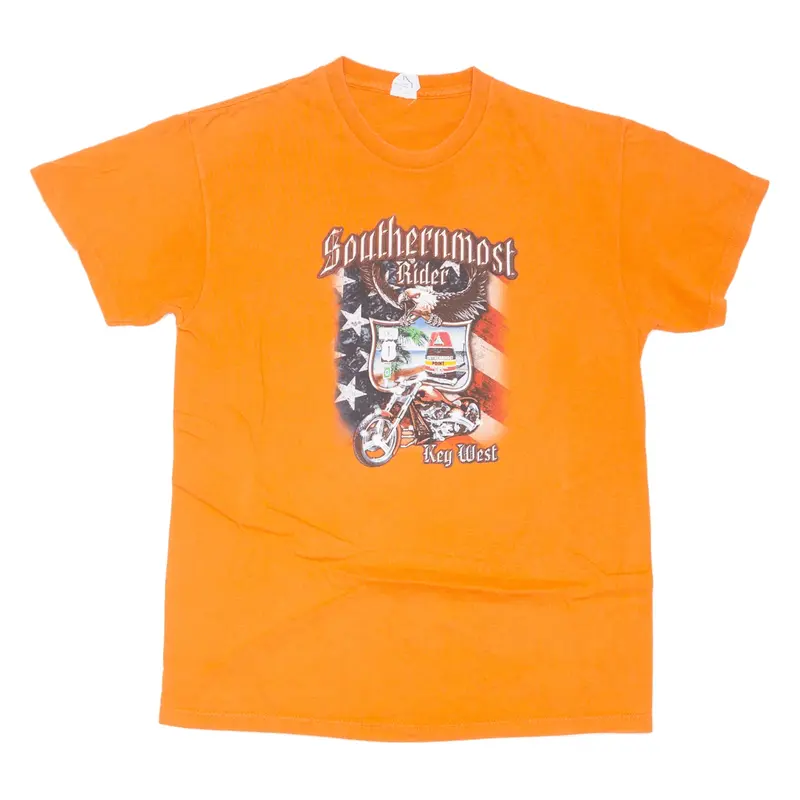 DELTA PRO WEIGHT Southernmost Rider Key West USA T-Shirt Orange Short Sleeve Mens M