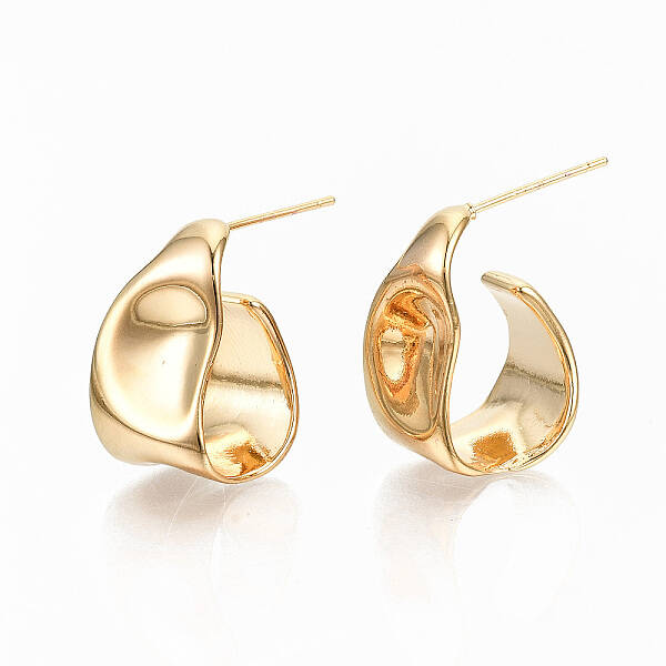 Brass Half Hoop Earrings