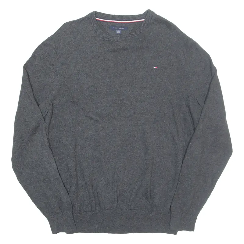 TOMMY HILFIGER Mens Jumper Grey Tight Knit XL