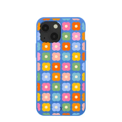 Electric Blue Petal Pop iPhone 13 Mini Case