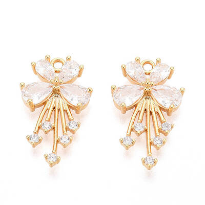 Brass Micro Pave Cubic Zirconia Pendants