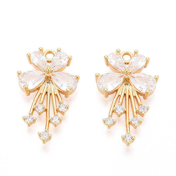 Brass Micro Pave Cubic Zirconia Pendants
