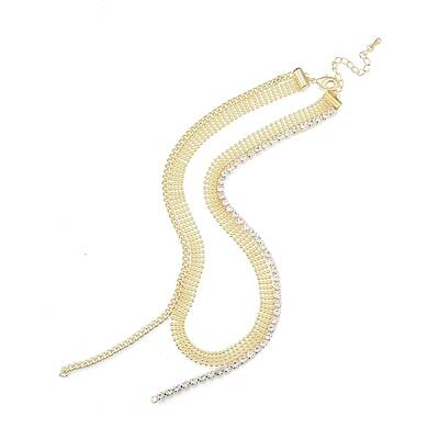 Brass Micro Pave Clear Cubic Zirconia Necklaces
