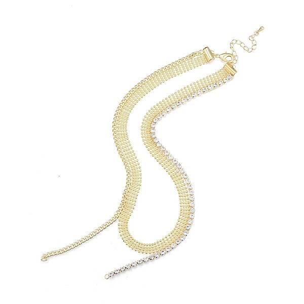 Brass Micro Pave Clear Cubic Zirconia Necklaces