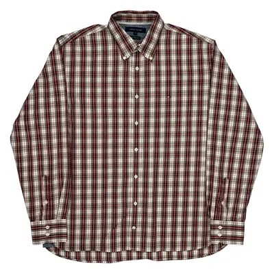 Tommy Hilfiger Checked Shirt - XL Red Cotton
