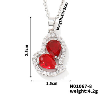 Elegant and Unique Style Brass & Glass Lock Collar Heart Pendant Necklaces for Women