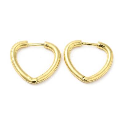 Rack Plating Brass Heart Hoop Earrings for Women