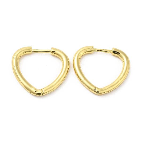 Rack Plating Brass Heart Hoop Earrings for Women