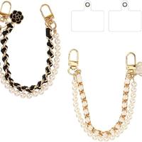 Faux Pearl Decorated Phone Chain, Portable Short Bag Chain, Mobile Phone Lanyard, Water Cup Chain, Phone Strap, Phone Accesso...