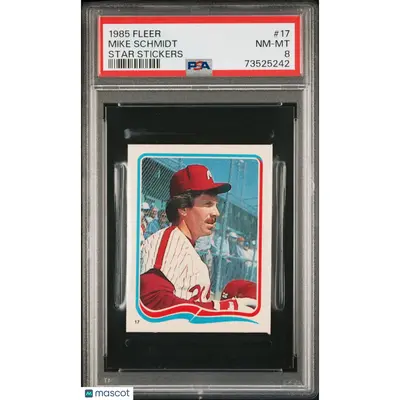 Mike Schmidt PSA 1985 Fleer Star Stickers Baseball #17 8 73525242