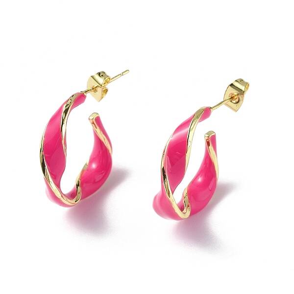 Enamel Twist Stud Earrings