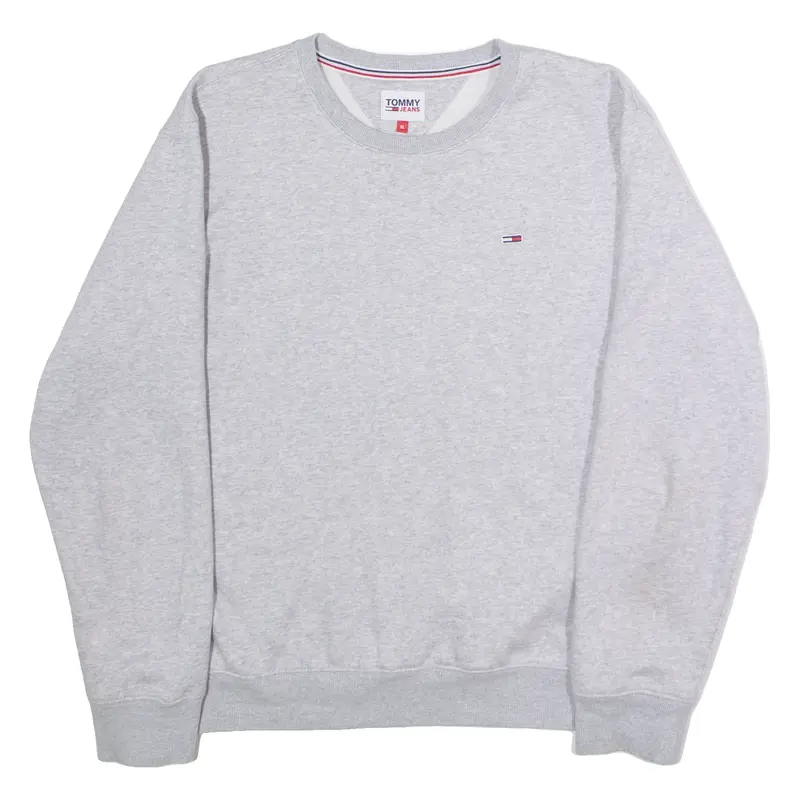 TOMMY JEANS Mens Sweatshirt Grey Crew Neck XL