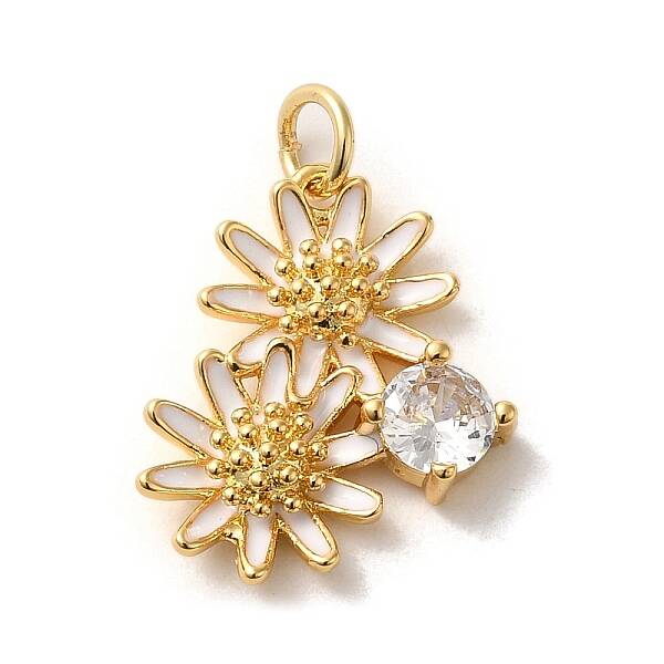 Brass Micro Pave Cubic Zirconia Pendants