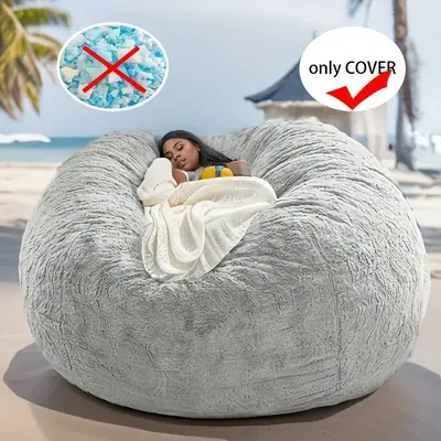 【Black Friday Deal】1pc Cozy Polyester Bean Bag Chair with Removable Cover - Hand Washable, Memory Foam Lounge Sofa for Li...