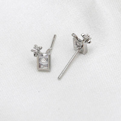 Brass Micro Pave Clear Cubic Zirconia Drink Head Pins