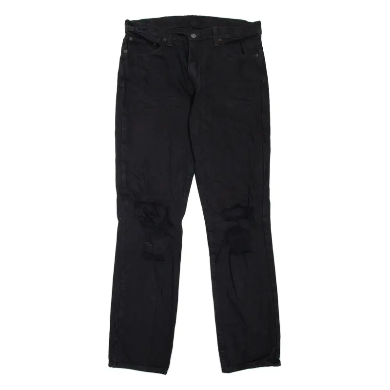LEVI'S 511 Jeans Distressed Mens Black Slim Straight W33 L32