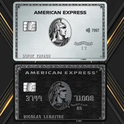 American Express Credit Card Sticker, 2 Counts Ultra-thin Waterproof Scratch-resistant Card Decorative Decal, Decorative Stic...