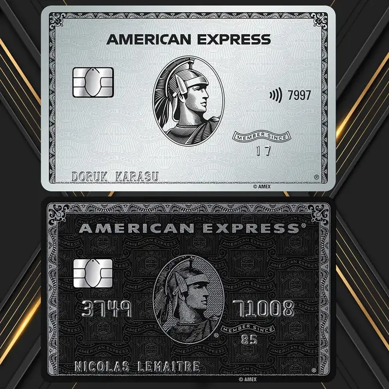 American Express Credit Card Sticker, 2 Counts Ultra-thin Waterproof Scratch-resistant Card Decorative Decal, Decorative Stic...