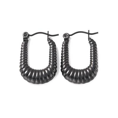 Ion Plating(IP) 304 Stainless Steel Rectangle Hoop Earrings
