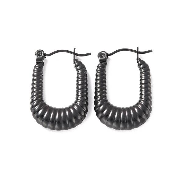 Ion Plating(IP) 304 Stainless Steel Rectangle Hoop Earrings