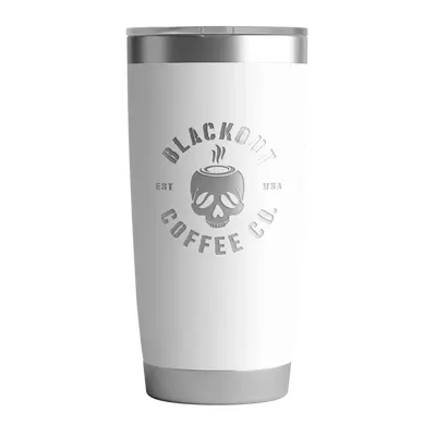 20 OZ Tumbler w/ Logo & US Flag In White