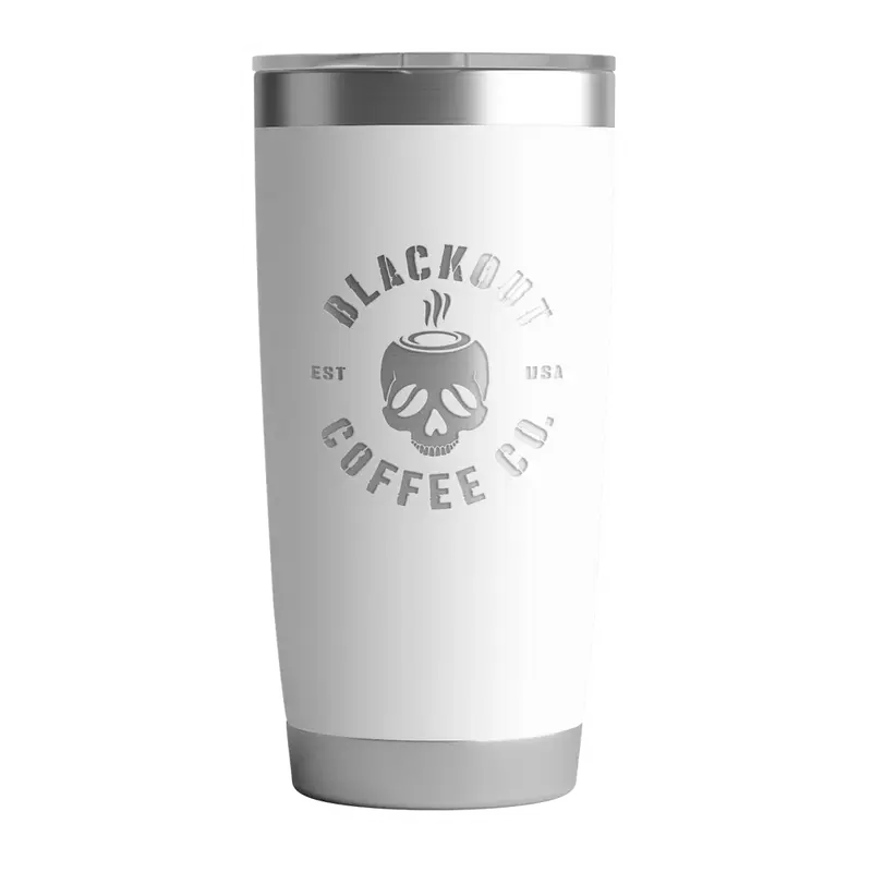20 OZ Tumbler w/ Logo & US Flag In White