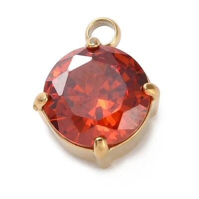 304 Stainless Steel Micro Pave Cubic Zirconia Pendants