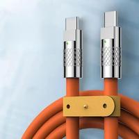 PD 120W Fast Charging USB-C to Type-C Cable, Zinc Alloy Silicone Data Cable, Compatible with iPhone 15/16/Android/Samsung