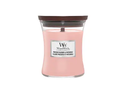 Woodwick Scented candle medium jar Pressed Blooms & Patchouli 275 g