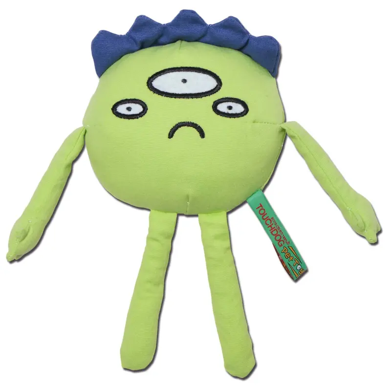 Touchdog Cartoon Alien Monster Plush Dog Toy - Blue