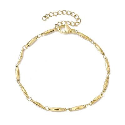 304 Stainless Steel Rectangle Link Chain Bracelets for Women Men