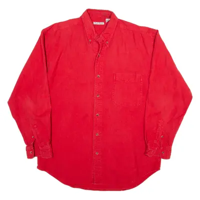 BUGLE BOY Plain Shirt Red Long Sleeve Mens L