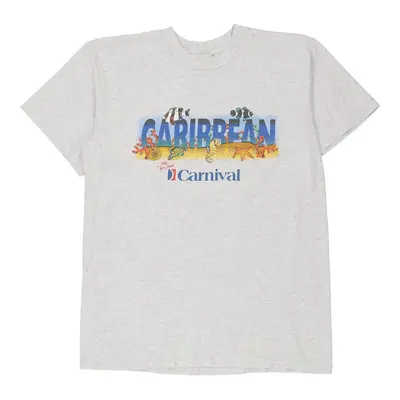 Single Stitch Caribbean Carnival Unbranded Graphic T-Shirt - XL Grey Cotton