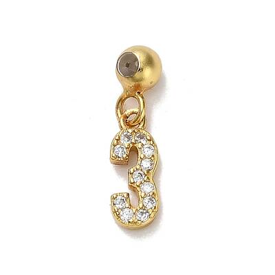 925 Sterling Silver Micro Pave Clear Cubic Zirconia European Dangle Charms