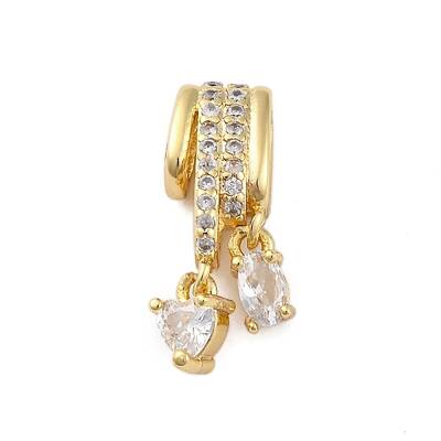 Brass Micro Pave Cubic Zirconia Tube Bails