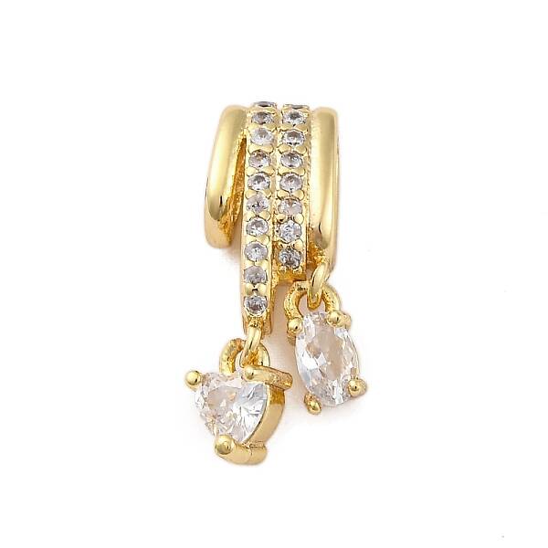 Brass Micro Pave Cubic Zirconia Tube Bails
