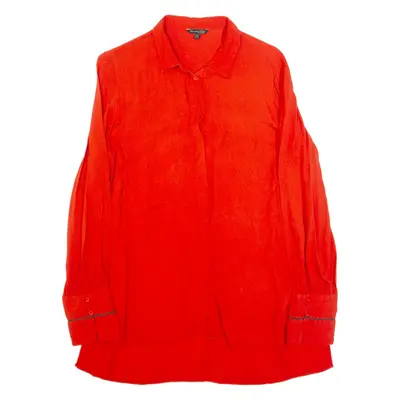 MASSIMO DUTTI Womens Shirt Red Collared Long Sleeve L