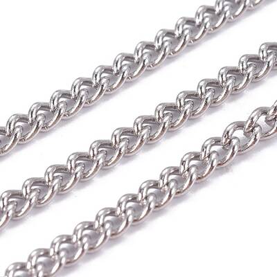 Tarnish Resistant 201 Stainless Steel Curb Chain