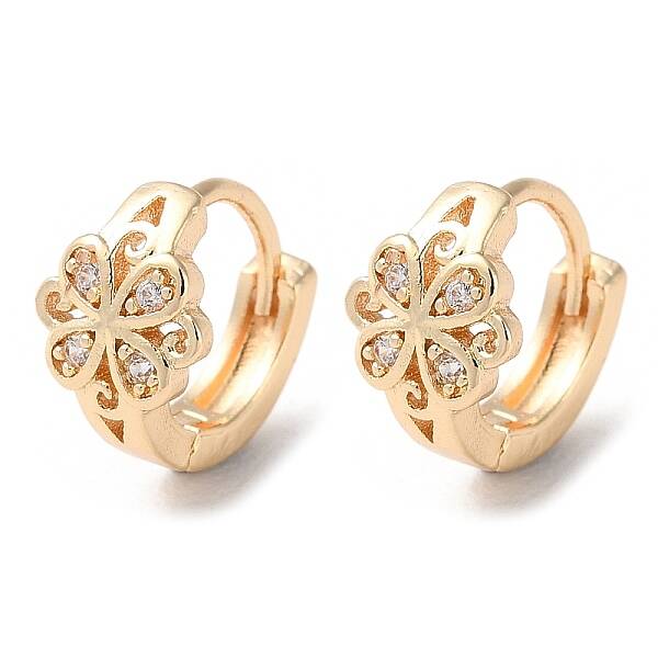Rack Plating Brass Micro Pave Cubic Zirconia Hoop Earrings