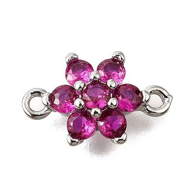Brass Micro Pave Orchid Cubic Zirconia Links