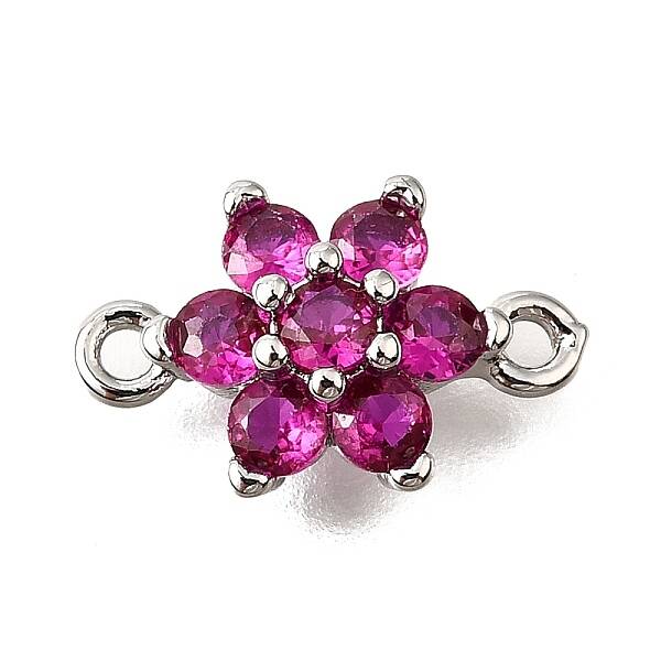 Brass Micro Pave Orchid Cubic Zirconia Links