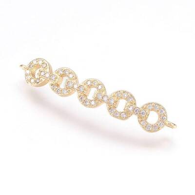 Brass Micro Pave Cubic Zirconia Links