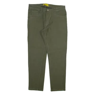 Mens Trousers Green Slim Straight W34 L30