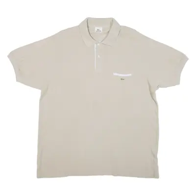 LACOSTE Mens Polo Shirt Beige 2XL